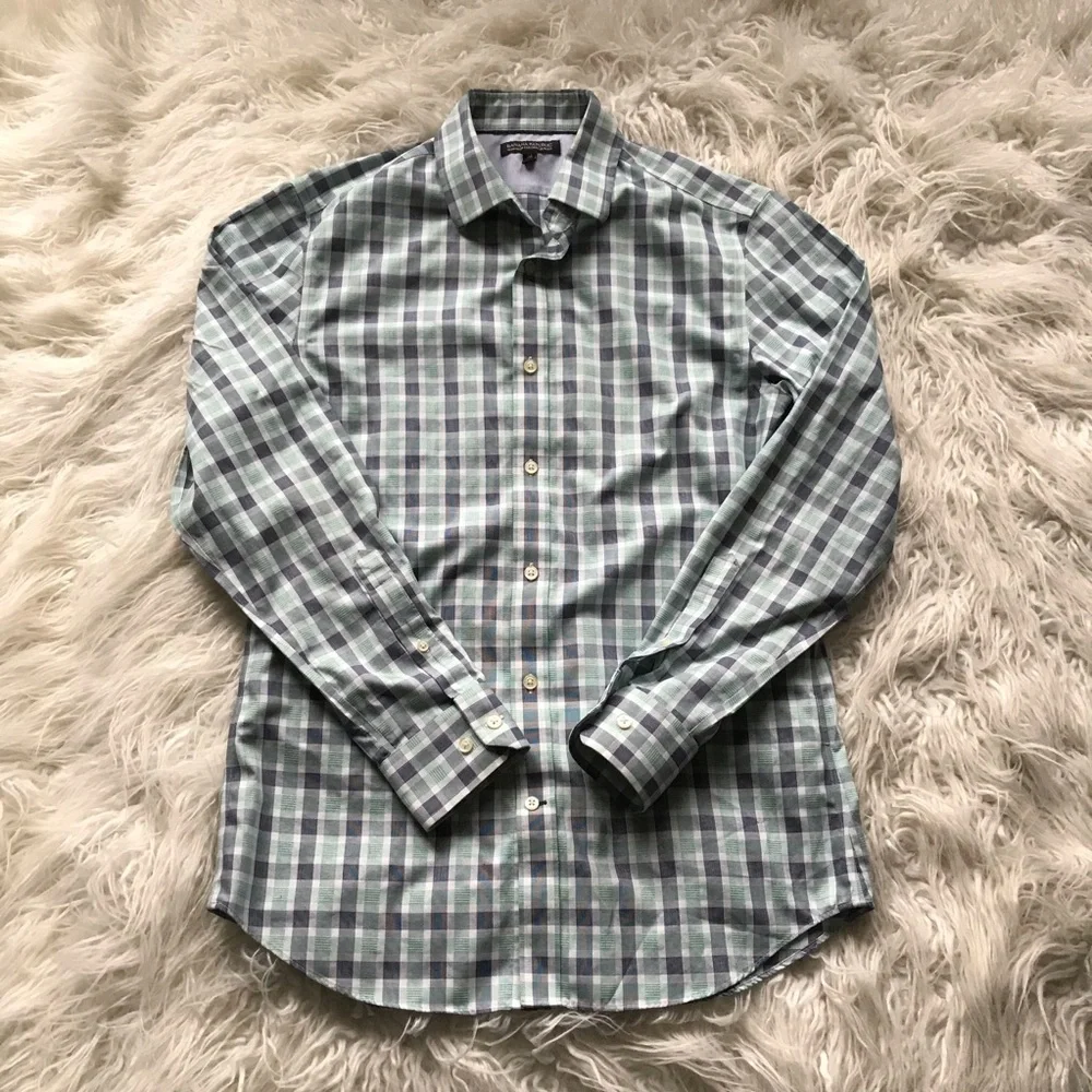 BANANA REPUBLIC SLIM FIT BUTTON DOWN PLAID‎ SHIRT